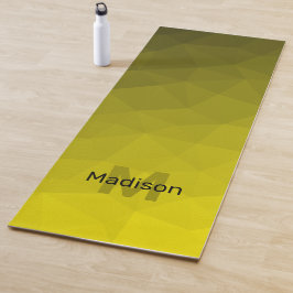 Geel donker geometrisch mesh ombre patroon Monogra Yogamat