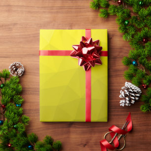 Geel donkere ombre-gradiënt geometrisch mesh-patro cadeaupapier