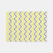 Geel, Donkergrijs Wit Groot Chevron ZigZag Patroon Fleece Deken (Voorkant (Horizontaal))