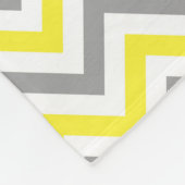 Geel, Donkergrijs Wit Groot Chevron ZigZag Patroon Fleece Deken (Hoek)