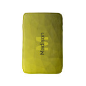 Geel donkerombre geometrisch maaspatroon Monogram Badmat (Voorkant Verticaal)