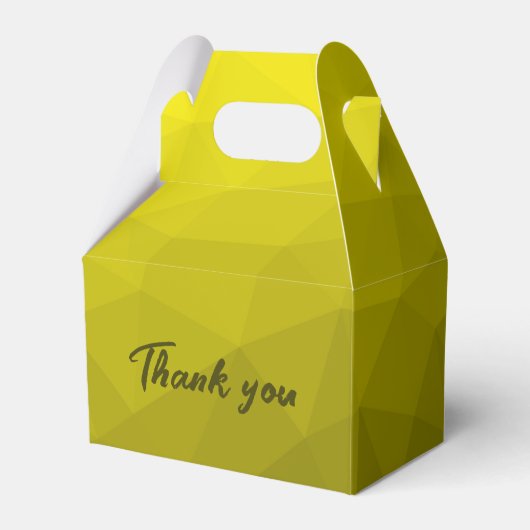Geel donkerombre geometrisch maaspatroon Monogram Bedankdoosjes (Achterkant)