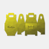 Geel donkerombre geometrisch maaspatroon Monogram Bedankdoosjes (Uitgevouwen)