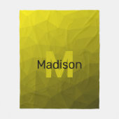 Geel donkerombre geometrisch maaspatroon Monogram Fleece Deken (Voorkant)