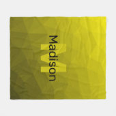 Geel donkerombre geometrisch maaspatroon Monogram Fleece Deken (Voorkant (Horizontaal))