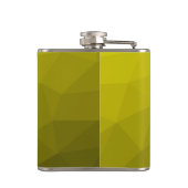 Geel donkerombre geometrisch maaspatroon Monogram Heupfles (Achterkant)