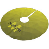 Geel donkerombre geometrisch maaspatroon Monogram Kerstboom Rok (Gekanteld)