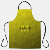 Geel donkerombre geometrisch maaspatroon Monogram Schort (Voorkant)