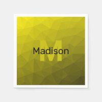 Geel donkerombre geometrisch maaspatroon Monogram