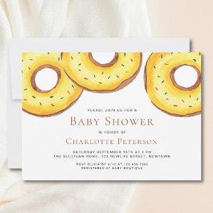 Geel Donuts Genderneutraal Baby shower Kaart