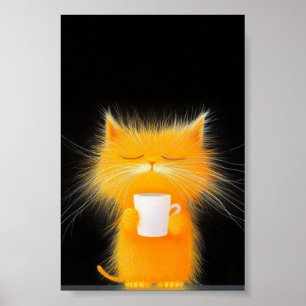 Geel donzig poster