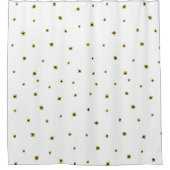 Geel douchegordijn met witte bloemen (Voorkant)