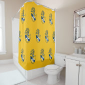 Geel Douchegordijn w / Crest Pattern (In situ)