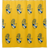 Geel Douchegordijn w / Crest Pattern (Voorkant)