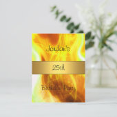 Geel Draaiend Goud 25e Verjaardagsfeest Kaart (Staand voorkant)