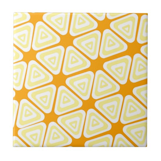 Geel driehoekspatroon tegeltje (Voorkant)