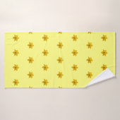 Geel drol ventilator naadloos patroon op badhanddoek (Badhanddoek)