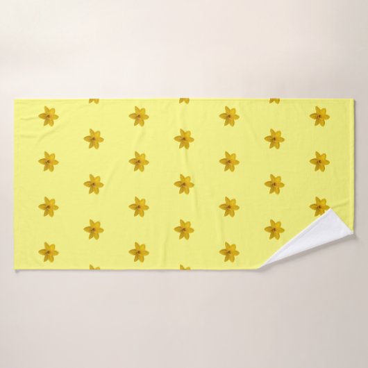 Geel drol ventilator naadloos patroon op badhanddoek (Badhanddoek)