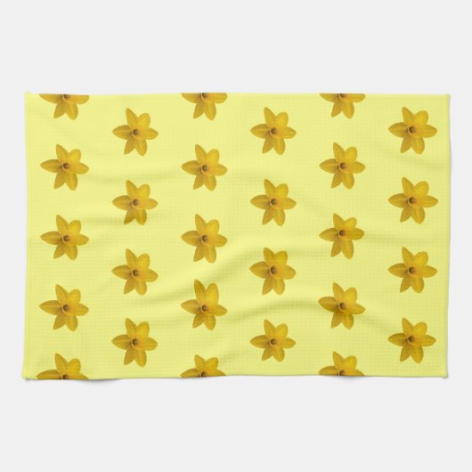 Geel drol ventilator naadloos patroon op theedoek (Horizontaal)