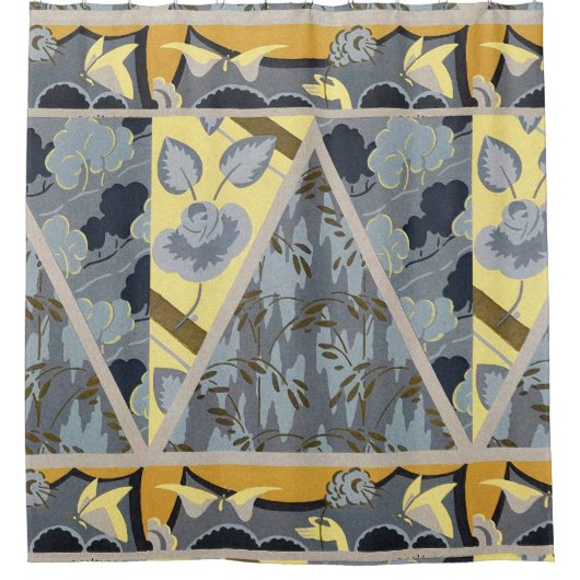 GEEL DRUKSTROMEN VOOR BLAUW, BUTTERFLIES, PLANTAAR DOUCHEGORDIJN (Voorkant)