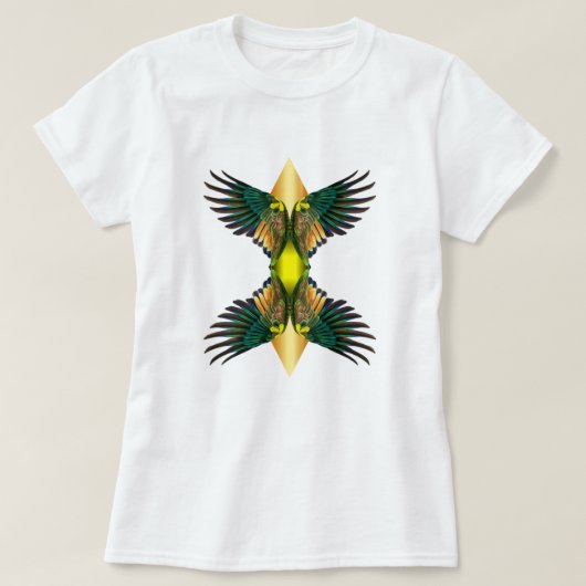 Geel Dubbele Vleugels Diamond Design T-shirt (Design voorkant)