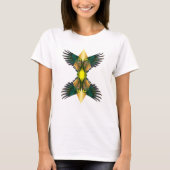 Geel Dubbele Vleugels Diamond Design T-shirt (Voorkant)