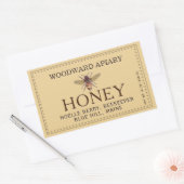 Geel dubbelgrenshoningetiket met Honingbij Rechthoekige Sticker (Envelop)