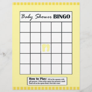 Geel Dubbelzijdig Baby shower spel BINGO/Daddy Flyer