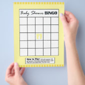 Geel Dubbelzijdig Baby shower spel BINGO/Daddy Flyer (Hand)
