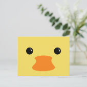 Geel duck Cute Animal Face Design Briefkaart (Staand voorkant)