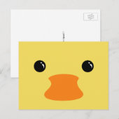 Geel duck Cute Animal Face Design Briefkaart (Voorkant / Achterkant)