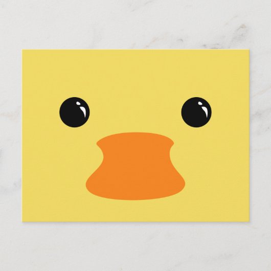 Geel duck Cute Animal Face Design Briefkaart (Voorkant)