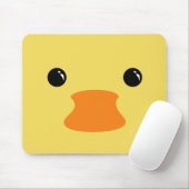 Geel duck Cute Animal Face Design Muismat (Met muis)