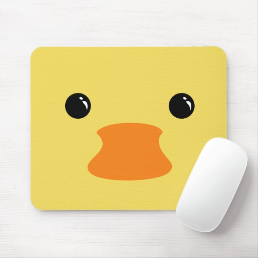 Geel duck Cute Animal Face Design Muismat (Met muis)