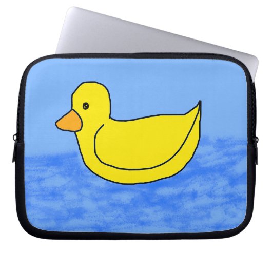 Geel Ducky Blue Electronics Bag Laptop Sleeve (Voorkant)