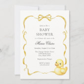 Geel Ducky en linten Baby shower Kaart (Voorkant)