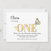 Geel Een 1e Verjaardagsfeest Kaart (Voorkant)