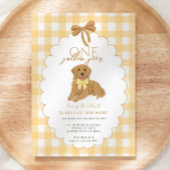 Geel Een Gouden Jaar Puppy Eerste Verjaardagsfeest Kaart