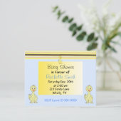 Geel Eendje Baby Shower Uitnodiging (Staand voorkant)