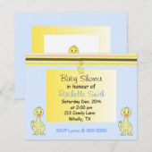 Geel Eendje Baby Shower Uitnodiging (Voorkant / Achterkant)