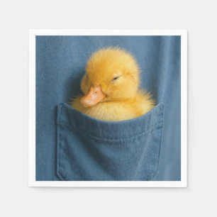 Geel Eendje in een T-shirt Zakje Servet