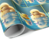 Geel eendje met een Speelgoed-rubberen eend Cadeaupapier (Rol Hoek)