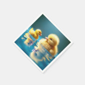 Geel eendje met een Speelgoed-rubberen eend Servet (Hoek)