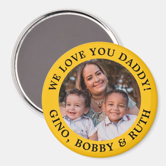 Geel Eenvoudig Bericht Gearcheerde tekst en foto Magneet (Voorkant / Achterkant)