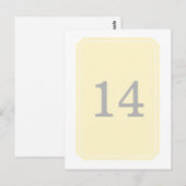 Geel eenvoudig Elegant Briefkaart van het Aantal v (Voorkant / Achterkant)