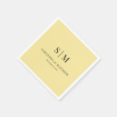 Geel Eenvoudig Elegant Paar Initialen bruiloft Servet (Hoek)