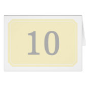 Geel Eenvoudig Elegant Table Number Kaart (Voorkant Horizontaal)