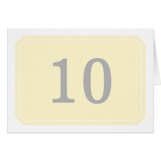 Geel Eenvoudig Elegant Table Number Kaart (Voorkant Horizontaal)