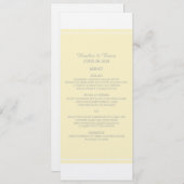 Geel Eenvoudig Elegant Weddenschap Menu (Voorkant / Achterkant)