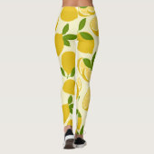 Geel eenvoudig lemonpatroonleggen leggings (Achterkant)